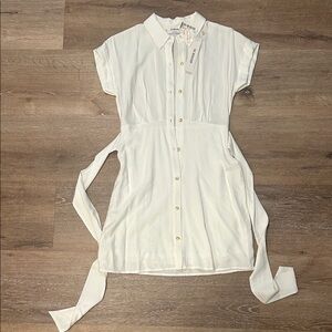 Workshop White Button-Up Dress